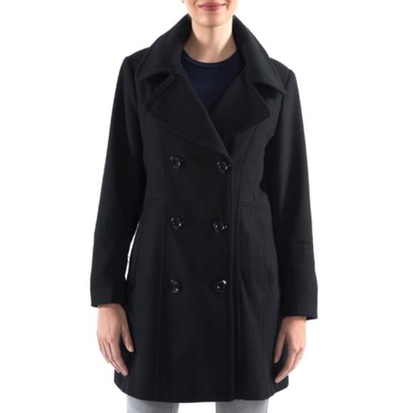 J. Crew Jackets & Blazers - J. Crew Double Breasted Black Wool Blend Peacoat